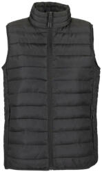 SOL'S Női STREAM oldalzsebes cipzáras steppelt mellény, SOL'S SO04021, Charcoal Grey-XL (so04021ch-xl)