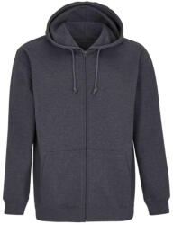 SOL'S Uniszex kapucnis cipzáras pulóver, SOL'S SO03812, Charcoal Melange-L (so03812chme-l)