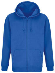 SOL'S Uniszex kapucnis cipzáras pulóver, SOL'S SO03812, Royal Blue-2XL (so03812ro-2xl)