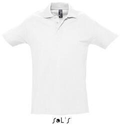 SOL'S Férfi WINTER II rövid ujjú három gombos galléros pamut piké póló, SOL'S SO11362, White-M (so11362wh-m)