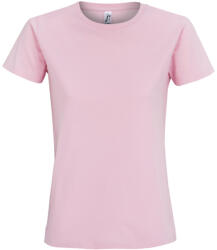 SOL'S Női IMPERIAL környakú rövid ujjú pamut póló, SOL'S SO11502, Candy Pink-M (so11502cp-m)