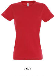 SOL'S Női IMPERIAL környakú rövid ujjú pamut póló, SOL'S SO11502, Red-3XL (so11502re-3xl)