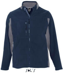 SOL'S Férfi NORDIC kétszínű cipzáras polár pulóver, SOL'S SO55500, Navy-2XL (so55500nv-2xl)