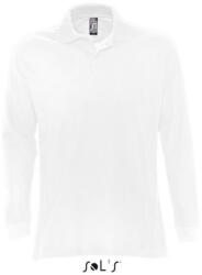 SOL'S Férfi STAR hosszú ujjú galléros pamut póló, SOL'S SO11328, White-XL (so11328wh-xl)