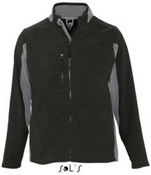 SOL'S Férfi NORDIC kétszínű cipzáras polár pulóver, SOL'S SO55500, Black-L (so55500bl-l)