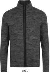 SOL'S Uniszex TURBO cipzáras unisex vastag polár pulóver, SOL'S SO01652, Dark Grey/Black-3XL (so01652dgr-bl-3xl)