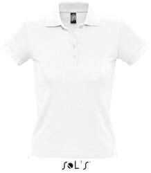SOL'S Női PEOPLE rövid ujjú galléros pamut póló, SOL'S SO11310, White-XL (so11310wh-xl)