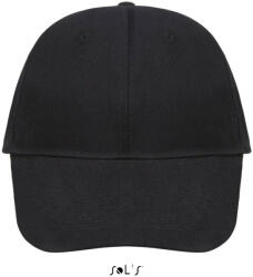 Sol'S Uniszex vastag 6 paneles pamut baseball sapka, SOL'S SO88100, Black-U (so88100bl-u)