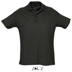 SOL'S Férfi SUMMER II rövid ujjú galléros piké pamut póló, SOL'S SO11342, Black-M (so11342bl-m)