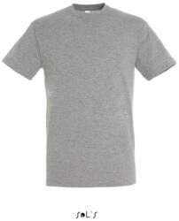 SOL'S Uniszex REGENT kereknyakú rövid ujjú pamut póló, SOL'S SO11380, Grey Melange-4XL (so11380gm-4xl)