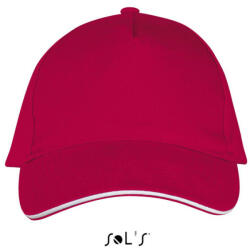 Sol'S Uniszex pamut 5 paneles baseball sapka, SOL'S SO00594, Red/White-U (so00594re-wh-u)