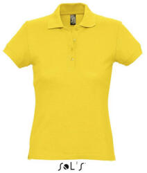 SOL'S Női PASSION négy gombos rövid ujjú galléros pamut póló, SOL'S SO11338, Gold-2XL (so11338go-2xl)