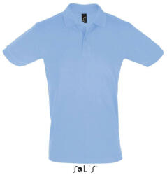 SOL'S Férfi PERFECT két gombos rövid ujjú galléros piké pamut póló, SOL'S SO11346, Sky Blue-L (so11346sb-l)