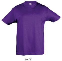 SOL'S Gyerek REGENT KIDS környakas rövid ujjú pamut póló, SOL'S SO11970, Dark Purple-4A (so11970dpu-4a)