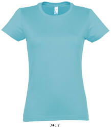 SOL'S Női IMPERIAL környakú rövid ujjú pamut póló, SOL'S SO11502, Atoll Blue-2XL (so11502ab-2xl)