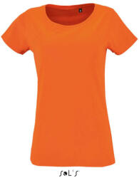 SOL'S Női organikus környakas rövid ujjú póló, SOL'S SO02077, Orange-L (so02077or-l)