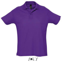 SOL'S Férfi SUMMER II rövid ujjú galléros piké pamut póló, SOL'S SO11342, Dark Purple-M (so11342dp-m)