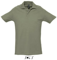 SOL'S Férfi WINTER II rövid ujjú három gombos galléros pamut piké póló, SOL'S SO11362, Khaki-XL (so11362kh-xl)