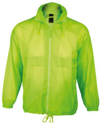 Sol'S Uniszex vízálló, kapucnis széldzseki, SOL'S SO32000, Neon Lime-XS (so32000nel-xs)