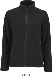 SOL'S Női NORMAN cipzáras egyszerű polár pulóver, SOL'S SO02094, Black-2XL (so02094bl-2xl)