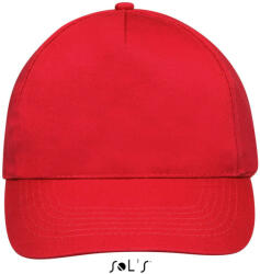 SOL'S Uniszex tépőzáras 5 paneles pamut baseball sapka, SOL'S SO88110, Red-U (so88110re-u)