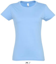 SOL'S Női IMPERIAL környakú rövid ujjú pamut póló, SOL'S SO11502, Sky Blue-XL (so11502sb-xl)