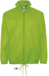 SOL'S Uniszex széldzseki, gallérba rejtett kapucnival, SOL'S SO01618, Lime-L (so01618li-l)