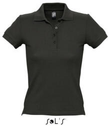 SOL'S Női PEOPLE rövid ujjú galléros pamut póló, SOL'S SO11310, Black-L (so11310bl-l)