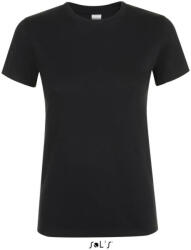 SOL'S Női REGENT kereknyakú rövid ujjú pamut póló, SOL'S SO01825, Deep Black-L (so01825dbl-l)