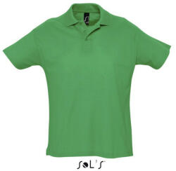 SOL'S Férfi SUMMER II rövid ujjú galléros piké pamut póló, SOL'S SO11342, Kelly Green-S (so11342kl-s)