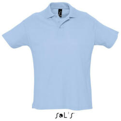 SOL'S Férfi SUMMER II rövid ujjú galléros piké pamut póló, SOL'S SO11342, Sky Blue-M (so11342sb-m)