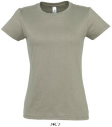 SOL'S Női IMPERIAL környakú rövid ujjú pamut póló, SOL'S SO11502, Khaki-XL (so11502kh-xl)