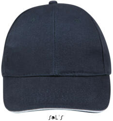 Sol'S Uniszex vastag 6 paneles pamut baseball sapka, SOL'S SO88100, French Navy/White-U (so88100fn-wh-u)