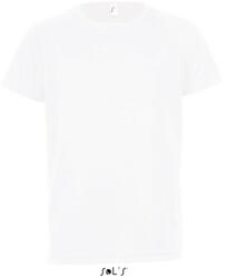 SOL'S Gyerek SPORTY raglán ujjú kereknyakú sportpóló, SOL'S SO01166, White-8A (so01166wh-8a)
