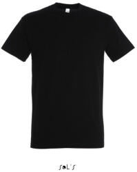 SOL'S Férfi IMPERIAL környakas rövid ujjú pamut póló, SOL'S SO11500, Deep Black-S (so11500dbl-s)