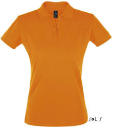 SOL'S Női PERFECT három gombos rövid ujjú galléros piké pamut póló, SOL'S SO11347, Orange-2XL (so11347or-2xl)