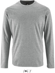 SOL'S Férfi IMPERIAL hosszú ujjú környakas pamut póló, SOL'S SO02074, Grey Melange-4XL (so02074gm-4xl)