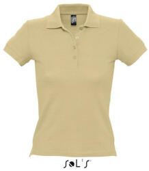 SOL'S Női PEOPLE rövid ujjú galléros pamut póló, SOL'S SO11310, Sand-2XL (so11310sa-2xl)