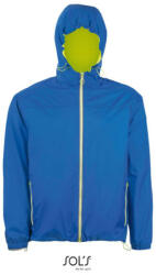 SOL'S Uniszex kapucnis bélelt széldzseki, SOL'S SO01171, Royal Blue/Neon Gold-XL (so01171ro-neg-xl)