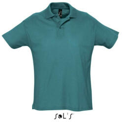 SOL'S Férfi SUMMER II rövid ujjú galléros piké pamut póló, SOL'S SO11342, Duck Blue-L (so11342dublu-l)