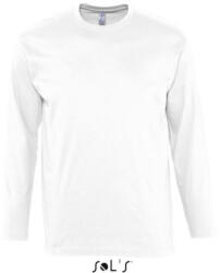 SOL'S Férfi MONARCH hosszú ujjú pamut póló, SOL'S SO11420, White-4XL (so11420wh-4xl)