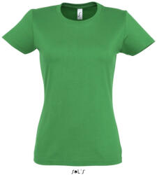 SOL'S Női IMPERIAL környakú rövid ujjú pamut póló, SOL'S SO11502, Kelly Green-XL (so11502kl-xl)