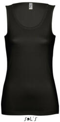 SOL'S Női JANE ujjatlan pamut póló-trikó, SOL'S SO11475, Deep Black-M (so11475dbl-m)
