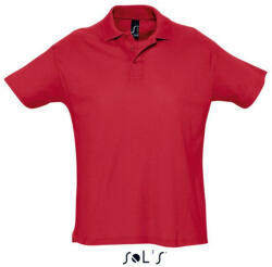 SOL'S Férfi SUMMER II rövid ujjú galléros piké pamut póló, SOL'S SO11342, Red-L (so11342re-l)