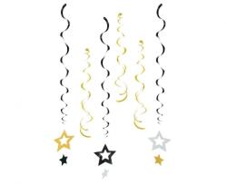 Glitter Stars, Csillag szalag dekoráció 6 db-os szett (MLG169225)