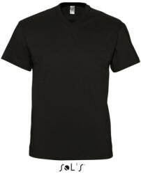 SOL'S Férfi VICTORY V-nyakú rövid ujjú póló, SOL'S SO11150, Deep Black-S (so11150dbl-s)