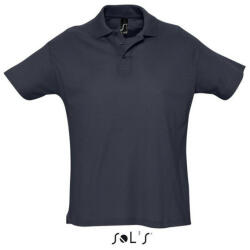 SOL'S Férfi SUMMER II rövid ujjú galléros piké pamut póló, SOL'S SO11342, Navy-S (so11342nv-s)