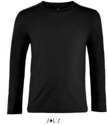 SOL'S Gyerek IMPERIAL hosszú ujjú környakas póló, SOL'S SO02947, Deep Black-4A (so02947dbl-4a)