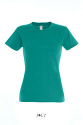 SOL'S Női IMPERIAL környakú rövid ujjú pamut póló, SOL'S SO11502, Emerald-2XL (so11502em-2xl)