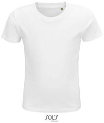 SOL'S Gyerek CRUSADER környakas rövid ujjú pamut póló, SOL'S SO03580, White-12A (so03580wh-12a)